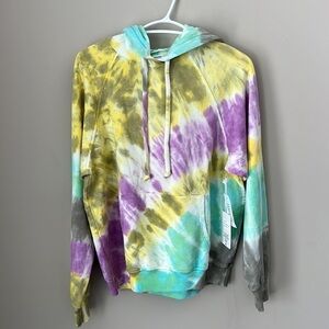 Year of Ours Boyfriend Rainbow Tie Dye Sweatshirt Size XS